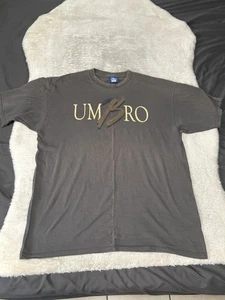 VTG Umbro Mens Gray T Shirt Short Sleeve Spellout Graphic Y2K USA XXL Faded - Picture 1 of 7