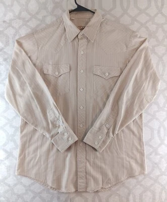 Camisa occidental Lee de colección cola extra larga para hombre grande a rayas amarillas Foto 1 de 4