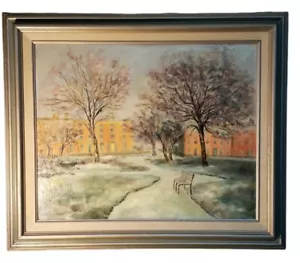 Vintage Jean B. Egan Landscapes Artist Oil On Board Mountjoy Square Dublin - Picture 1 of 12