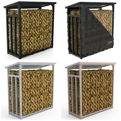 Legnaia da esterno in legno portalegna coperto casa Ardere Lager Bunker Metallo - Immagine 1 di 4