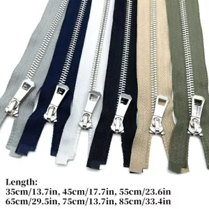 1Pc 5# Open-End Zipper One-Sided Pull Metal Zip Handcraft Cloth Sewing - Picture 1 of 24
