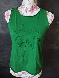 Tom Tailer Denim Top Sommershirt Damen Gr. S Palmenmuster grün  - Bild 1 von 4