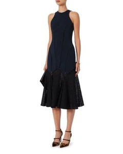 $1290 Authentic Rare JONATHAN SIMKHAI Womens Power Mesh Racer Mermaid Midi Dress - Picture 1 of 3