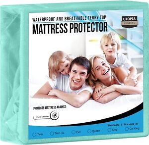 Utopia Bedding 200 GSM Premium Waterproof Terry Mattress Protector