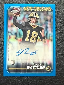 2024 Topps Chrome Blue Refractor Auto Rc Spencer Rattler 10/150 213 - Picture 1 of 2