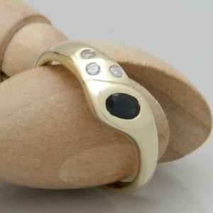 Ring Gold Damen mit ca. 0,20ct Saphir u. Zirkonia in 333/8K Gelbgold Gr. 56 - Bild 1 von 5