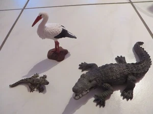 Schleich Kunststofftiere Spieltiere Unbespielt Krokodil Storch - Bild 1 von 1