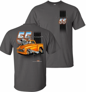 Johny Rockstar 55' Chevy Truck Tooned Up Hot Rod American Made Graphic T Shirt - Picture 1 of 3