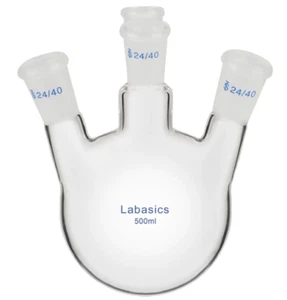Labasics 500 ml Borosilicate Glass 4 Neck Round Bottom 24/40 Joint Boiling Flask - Picture 1 of 4