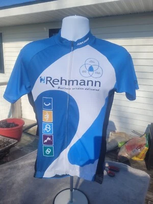 Camiseta Jakroo Cycling Team média zíper completo manga curta 100% poliéster. Rehmann - Imagem 1 de 4