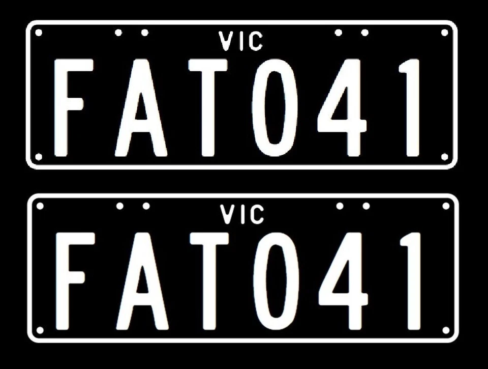 FAT041 Custom Victorian Number Plates HOTROD - image 1 of 1