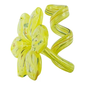 Murano Glass Candle Holder Yellow Multi Hand Made Millefiori 8cm Venice - Picture 1 of 6