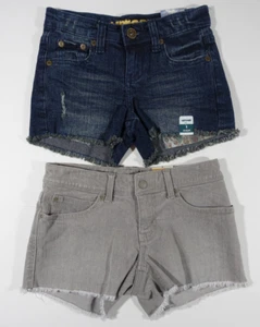 Lot of 2 Jeans Shorts for Girls Size 8 Uproar American Living Stretch NEW - Picture 1 of 6
