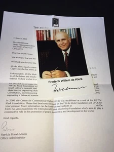 FREDERIC WILLEM KLERK Präsident Südafrika Nobelpreis signed Autogrammfoto 10x15 - Bild 1 von 2