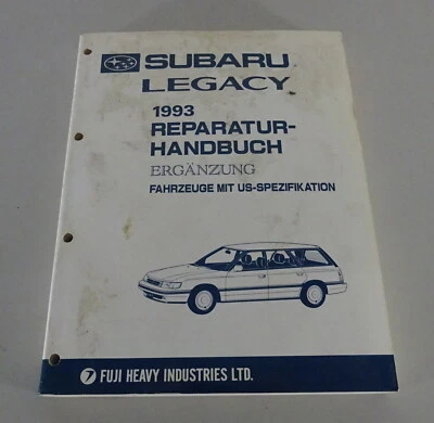 Manual de Taller Complemento Subaru Legacy 1800/2200 Incl. 4WD Stand 08/1993 - Imagen 1 de 4