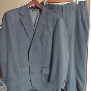 Vintage Brooks Brothers Grau Nadelstreifen Wolle Anzug 43 L 44 Brustumfang 36 Taille USA - Bild 1 von 24