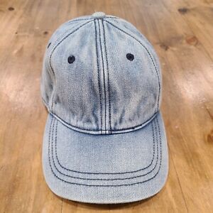 Universal Threads Denim Hat Cap Leather Strap Back Heavyweight Blue One Size