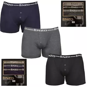 Pantalones cortos para hombre Enzo Boxers baúles elásticos suaves 3 pares de ropa interior - Imagen 1 de 12