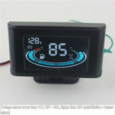 Medidor de nivel de combustible universal 12V/24V 2 funciones para automóvil camión + voltímetro digital Foto 1 de 4