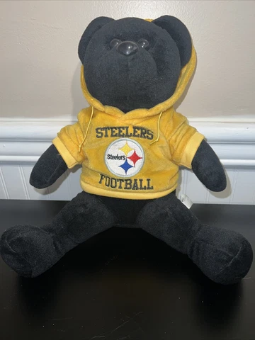 Pittsburgh Steelers Black Plush Bear w Sweater Forever Collectibles 12” Cover
