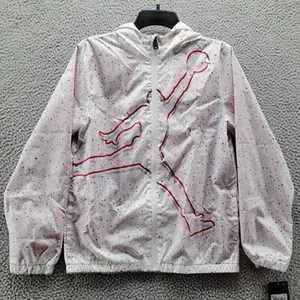 Air Jordan Jumpman Youth Hoodie Windbreaker Jacket White Red Size Large - Picture 1 of 18