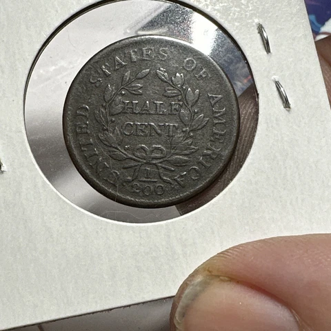1804 Draped Bust Half Cent - Crosslet 4 With Stems - US 1/2c Copper Penny Cover