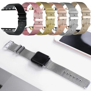 Correa de pulsera de bucle de acero inoxidable Milanese para banda de la serie Apple Watch 38 mm-45 mm - Imagen 1 de 50