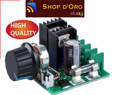 REGOLATORE DI VELOCITA GIRI DIMMER PWM DRIVER 10-40V DC 12V 24V 36V 10A 400W  - Immagine 1 di 4