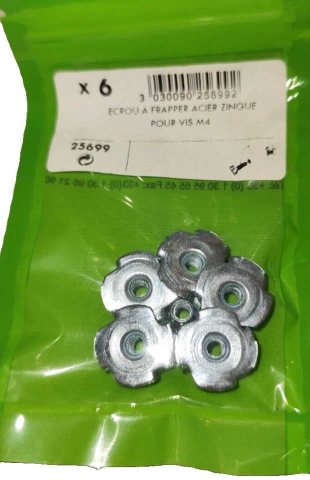 Einschlagmuttern mit Gewinde M4 Einschlagmutter verzinkt 6 stück - Bild 1 von 1