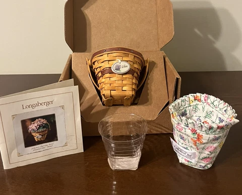 2009 Longaberger Collectors Club May Series Miniature Lilac Basket Combo Set Cover
