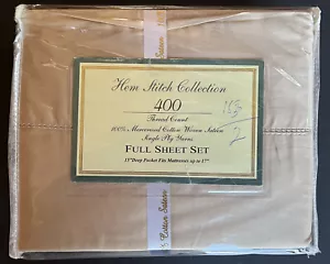 Hem Stitch Collection Full Fawn (Tan) Sheet Set - 400 Thread Count - Picture 1 of 3