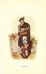 CLAN GRAEME; impresión original 1899, R R McIan; Tierras Altas de Escocia - Imagen 1 de 2