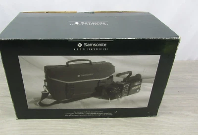 Samsonite Cámara Videocámara Bolso Tamaño Mediano Negro Acolchado 4 Bolsillos Con Caja Nuevo, De Colección Foto 1 de 4
