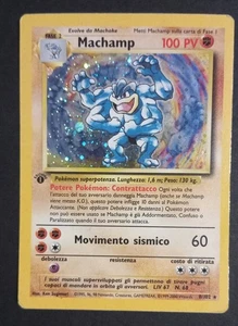 carta Pokemon MACHAMP Holo PRIMA EDIZIONE set BASE-ITALIANO- 008/102 1999 - Foto 1 di 2