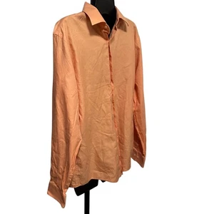 Vintage BCBG Attitude Men’s Orange Plaid Button-Up Shirt Large Modern Fit - Picture 1 of 10