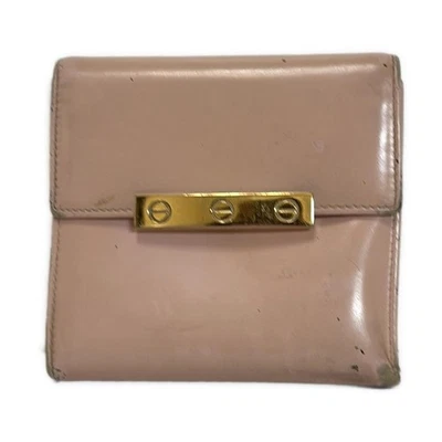 Auténtica Cartera Cartier Love - Cuero Rosa Beige Triple Foto 1 de 4