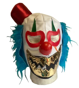 CRAZY CLOWN MEXICAN WRESTLING MASK LUCHA LIBRE LUCHADOR ADULT HALLOWEEN BLUE - Picture 1 of 4