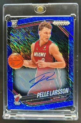 2024-25 Prizm Black Pelle Larsson Auto RC Blue Shimmer FOTL Prizm #18/25 Heat - Image 1 of 2