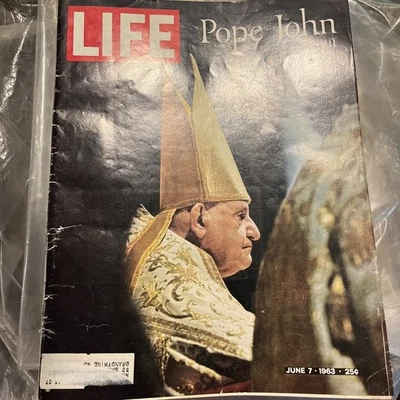 Life Magazine June 7, 1963 Pope John XXIII, Churchill, Luke Halpin, B49:2033 - Image 1 of 4