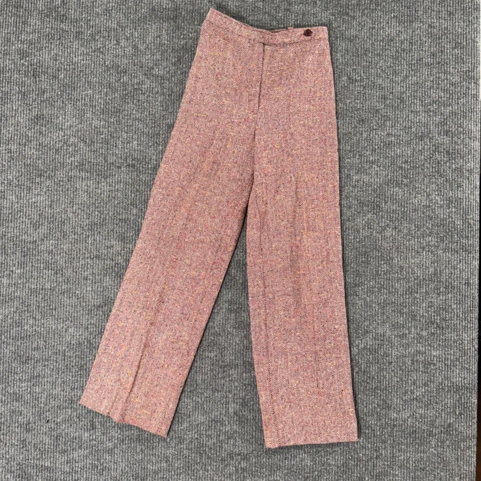 Pantalones de tweed Bobbie Brooks espiga de colección para mujer cintura alta pierna ancha años 70 retro Foto 1 de 4