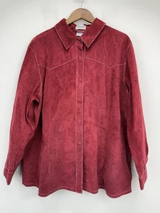 Bridgewater Studio Gr. 24 W Damen rot Wildleder Leder Knopfleiste Hemd Jacke - Bild 1 von 9