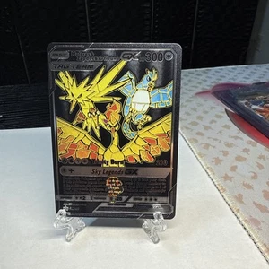 Moltres & Zapdos & ArticunoGX Black and Red Foil Fan Art Card Hp300 💥💥💥💥 - Bild 1 von 2