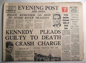 Senator Edward Kennedy bekennt sich schuldig Abendpost Freitag, 25. Juli. 1969 - Bild 1 von 2