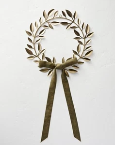 CORONA DE LATÓN 18" con arco hogar y mano MAGNOLIA objetivo DECORACIÓN OTOÑO INVIERNO Navidad - Imagen 1 de 7