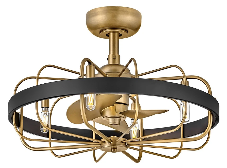 Hinkley Lighting 905022F-LIA Eli 22 дюйма ширина 3 лезвия 4 лампы умные - Heritage латунь / - Изображение 1 из 4