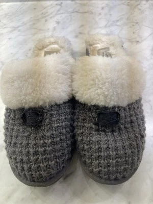UGG COZY Knit Sweater Soft Slide Slippers -  Charcoal Grey - Ladies Size 11 - Image 1 of 4
