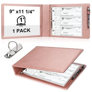 Pu Leather 3 Rings Check Binder for End-Stub Deskbook Checks 3 Ring Business ... - Picture 1 of 7