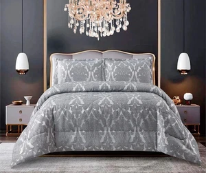 Großer Verkauf 3 Stck. Modern Jacquard Luxus Bettwäsche Gesteppt schöne Bettdecke Etui - Bild 1 von 24