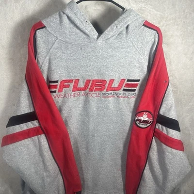 Fubu All Weather Sweater Adult XXL Gray Red Embroidered Logo Men’s 2624 - Image 1 of 4