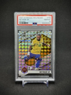 Neymar 2021-22 Panini Mosaic World Cup Mosaic Prizm PSA 10 Brazil - Image 1 of 3